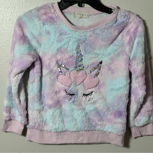 Btween Girls Kids Unicorn Multicolor Faux Fur Pullover Sweater size 10. - Picture 2 of 6